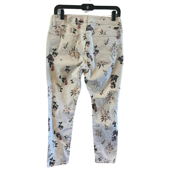 Lucky Brand White Floral Print Cropped Lolita Capri Jeans 6/28 summer boho - Picture 2 of 5